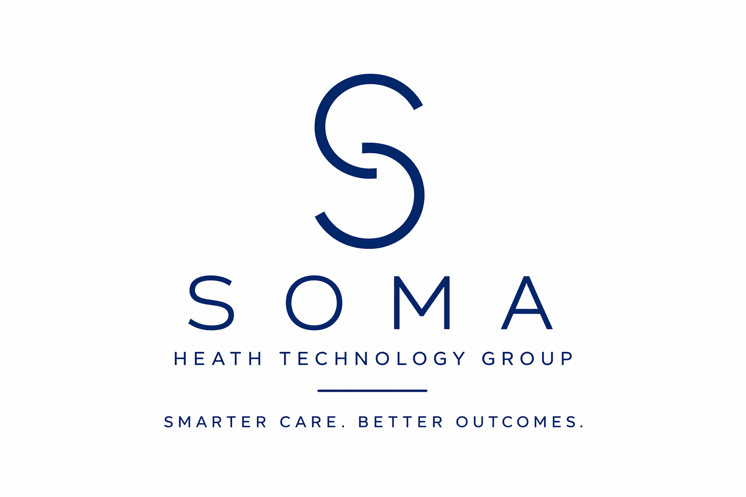 SOMA Heath Technology Group logo with stylized S and tagline Smarter Care. Better Outcomes.